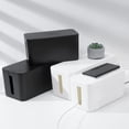 thumbnail image 3 of HUGFEGWE 12 Inch/10 Inch Cable Management Box Large Plastic Cord Organizer Box for Desk Portable Cable Box Organizer White Waterproof Extension Cord Box Hider White L CJB91-133765, 3 of 8