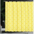 thumbnail image 3 of Ambesonne Geometric Shower Curtain, Bicolored Minimalist Art, 69"Wx70"L, White and Yellow, 3 of 4