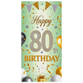 thumbnail image 2 of Happy 80th Birthday Banner Glittery Background with Stars Balloons and Ribbons Party Supplies Birthday Decoration Photography Props Party Backdrop Decorations, 2 of 7