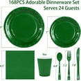 thumbnail image 2 of Green Paper Plates Party Supplies,Green Plate Disposable Dinnerware Sets,168pcs Plates and Napkins Party Supplies for St. Patrick's Mardi Gras Birthday Decorations Serve 24, 2 of 15