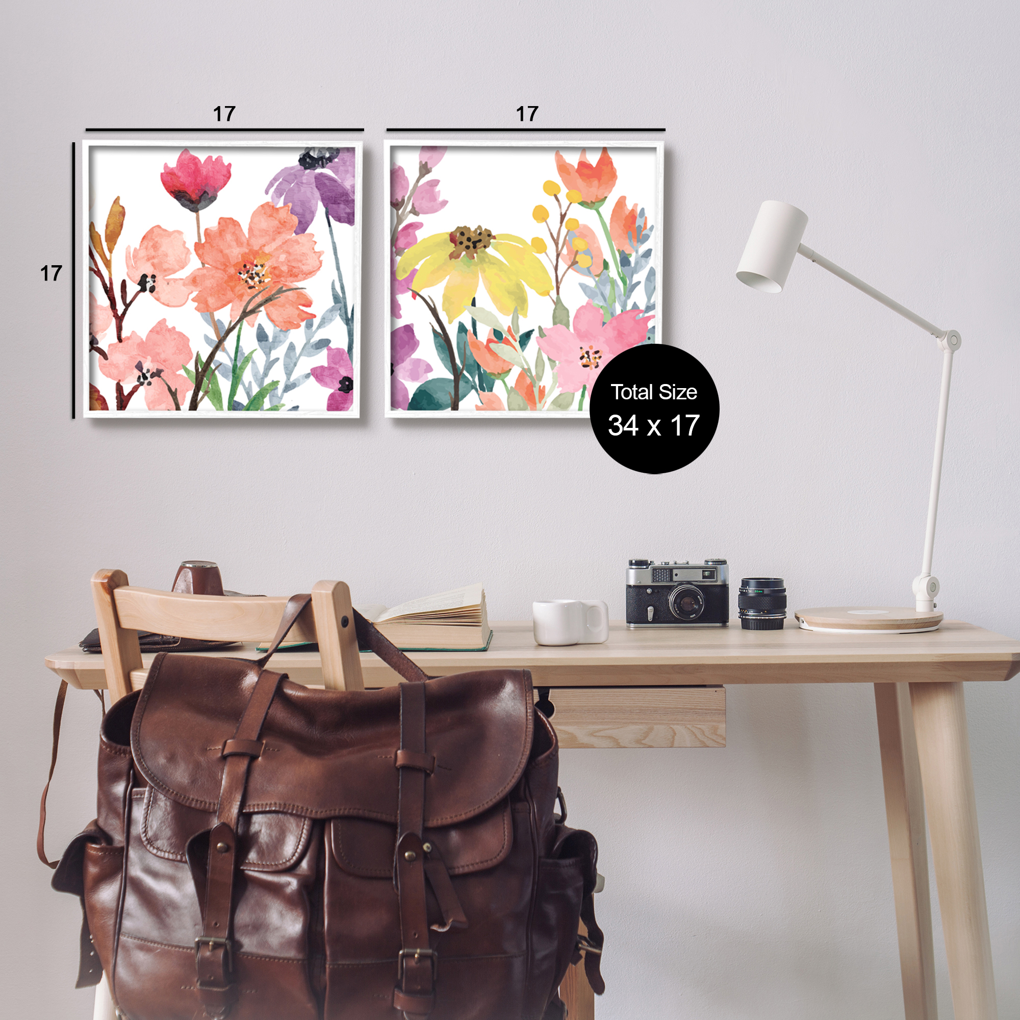 Stupell Industries Spring Florals on White Botanical & Floral Painting White Framed Art Print Wall Art, 17 x 17