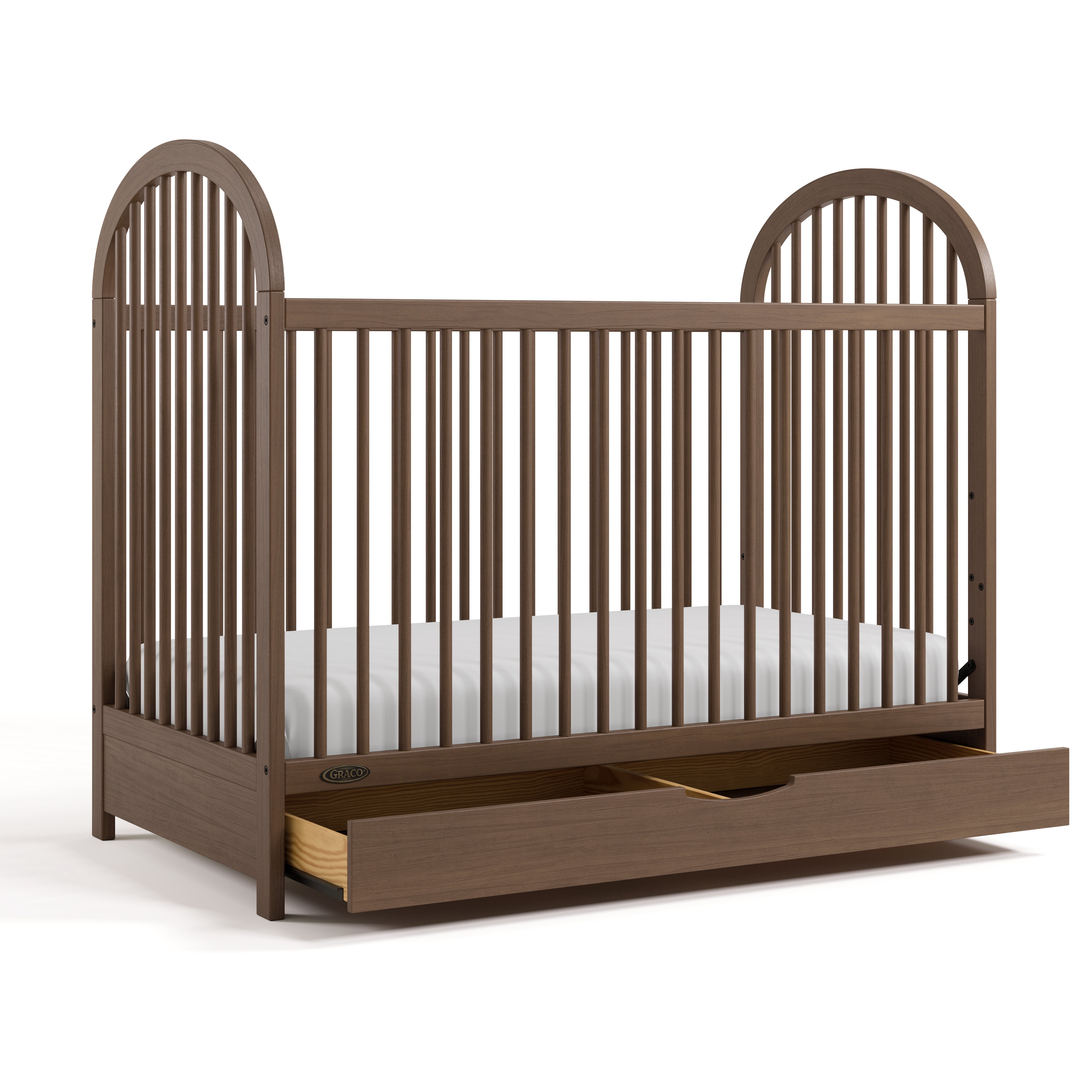 Graco Olivia 3-In-1 Convertible Baby Crib with Drawer, Hazelnut