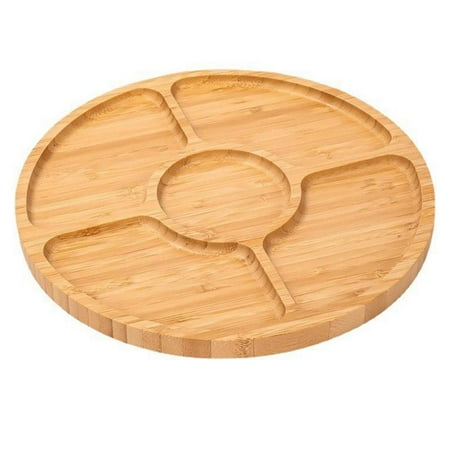 

Tohuu Bamboo Nuts Storage Platter Tray Bamboo Fruit Tray with 5 Compartments Round Serving Tray for Party Serving Dishes Eco-Friendly for Vegan Kids Snacks Dried Fruits sincere