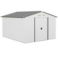thumbnail image 3 of Outsunny 11' x 9' Metal Storage Shed Garden Tool House with Double Sliding Doors, 4 Air Vents for Backyard, Patio, Silver, 3 of 10