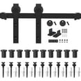 thumbnail image 4 of WINSOON 13FT Single Sliding Barn Door Hardware Closet Kit Rustic J Style Hanger Black Finish, 4 of 7