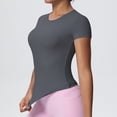 thumbnail image 6 of ZyeKqe Workout Shirts for Women Crew Neck Short Sleeve T-Shirts Summer Slim Fitted Basic Tees Shirts Yoga Gym Wear, 6 of 9