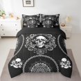 thumbnail image 2 of Feelyou Black Grey Skeleton Twin Bedding Sets 7-Piece for Kids, Mystic Damask Flower Bedding Comforter Set, Western Bohemian Style Reversible Sheet Sets, Luxury Bedroom Decor, 2 of 8
