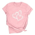 thumbnail image 3 of Felirenzacia Big and Tall Women's Heart Graphic Short Sleeves Pullover Tee Tops, Summer Casual Cotton T Shirt Valentine's Day Gift for Plus Women Pink,S, 3 of 6