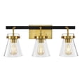 thumbnail image 5 of SAFAVIEH Rayney 3-Light LED Brass Iron Wall Sconce with Clear Shade, 5 of 7