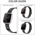 thumbnail image 3 of Wearlizer Stainless Steel Compatible for Fitbit Versa 2 Band Women Men, Ultra-Thin Lightweight Replacement Black Strap Compatible for Fitbit Versa/ Versa Lite/Versa SE, 3 of 7