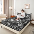 thumbnail image 4 of Homewish 3-Piece Mallard Duck Boho Starry Sky Vintage Chic Floral Flowers Twin Sheet Set for Teens, Lightweight Room Decor, 4 of 7