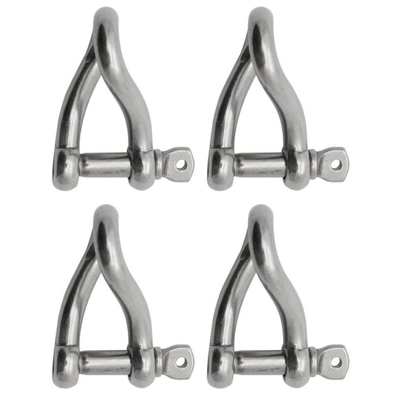 Extreme Max 3006.8213.4 BoatTector Stainless Steel Twist Shackle - 1/4", 4-Pack