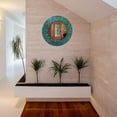thumbnail image 3 of DecorShore Handcrafted Mosaic Decorative Wall Mirror, 24" Round Wall Mirror of Turquoise, Green, Aqua Blue, Gold Yellow Colorful Glass Tile Decor for Home, 3 of 4