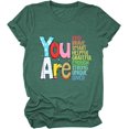 thumbnail image 1 of JINGSHANG T-Shirt Unique Intelligent et Aimé, Col Rond Positif, T-Shirts Graphiques Décontractés, 1 of 1