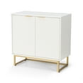 thumbnail image 6 of EYYTHUNG 2-Door Fluted Storage Cabinet Mordern Accent Sideboard Buffet Cabinet, Wooden Credenza with Adjustable Shelves, Console Table, White, 6 of 9