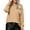 Khaki, variant on Lovskoo Sweaters for Women Solid Plaid Round Neck Sweater Trendy Casual Pullover Long Sleeve Knit Tops Blue