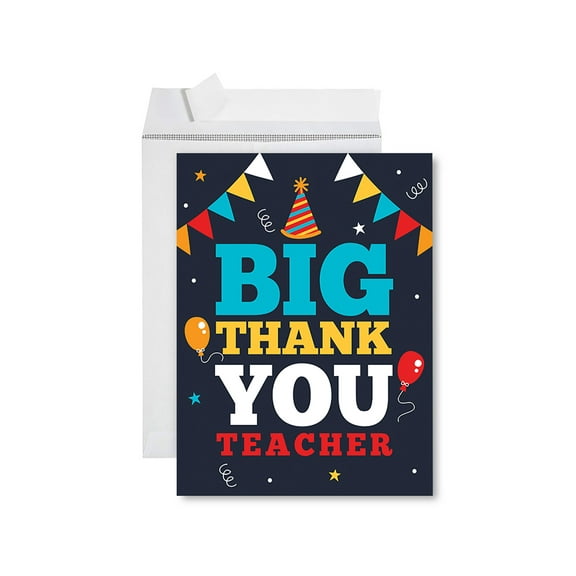 Koyal Wholesale Jumbo Teacher Appreciation Cards - Best Staff Thank You Card with Envelope, Big Thank You Teacher