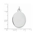 thumbnail image 2 of Auriga 925 Sterling Silver Rhod-plate Eng. Oval Front/Satin Back Disc Charm (L-28mm, W-19mm), 2 of 4