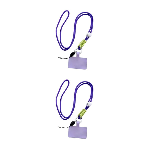 Sidaley Cordón universal para teléfono móvil con gancho, cordón colgante portátil ajustable para el cuello, correas antipérdida de Púrpura Largo 2piezas