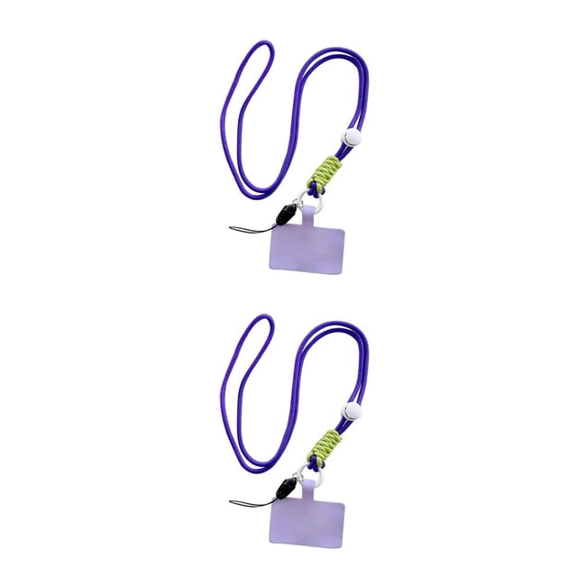 Sidaley Cordón universal para teléfono móvil con gancho, cuerda colgante portátil ajustable para el cuello, correas antipérdida de Púrpura Largo 2Conjunto