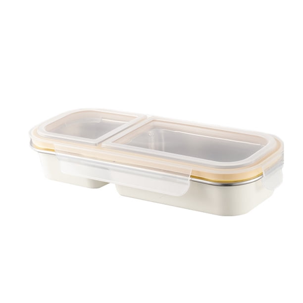 Contenedores de acero inoxidable para refrigerios, caja de condimentos dividida con tapas, lonchera con compartimentos sellados a prueba de fugas, contenedor de alimentos reutilizable.