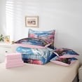 thumbnail image 6 of Manfei Cherry Blossom 7-Piece Twin Bedding Sets,Japanese Architecture Bedding Comforter Set,Natural Snowman Mountain Sheet Sets For Girls Kids,Luxury Bedroom Decor Reversible, 6 of 8