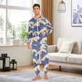 thumbnail image 6 of FORMRS Onesies Pajama for Adults Unisex Hoodie Winter Jumpsuit One Piece Sleepwear, Sizes S-2XL, Blue Wave Pattern, 6 of 7