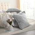 thumbnail image 5 of Ntbay 2 Pack Breathable Cotton Euro Pillow Shams,3 Layer Muslin Decorative Square Pillow Covers with Envelope Closure, 26" x 26", Gray Heart, 5 of 5
