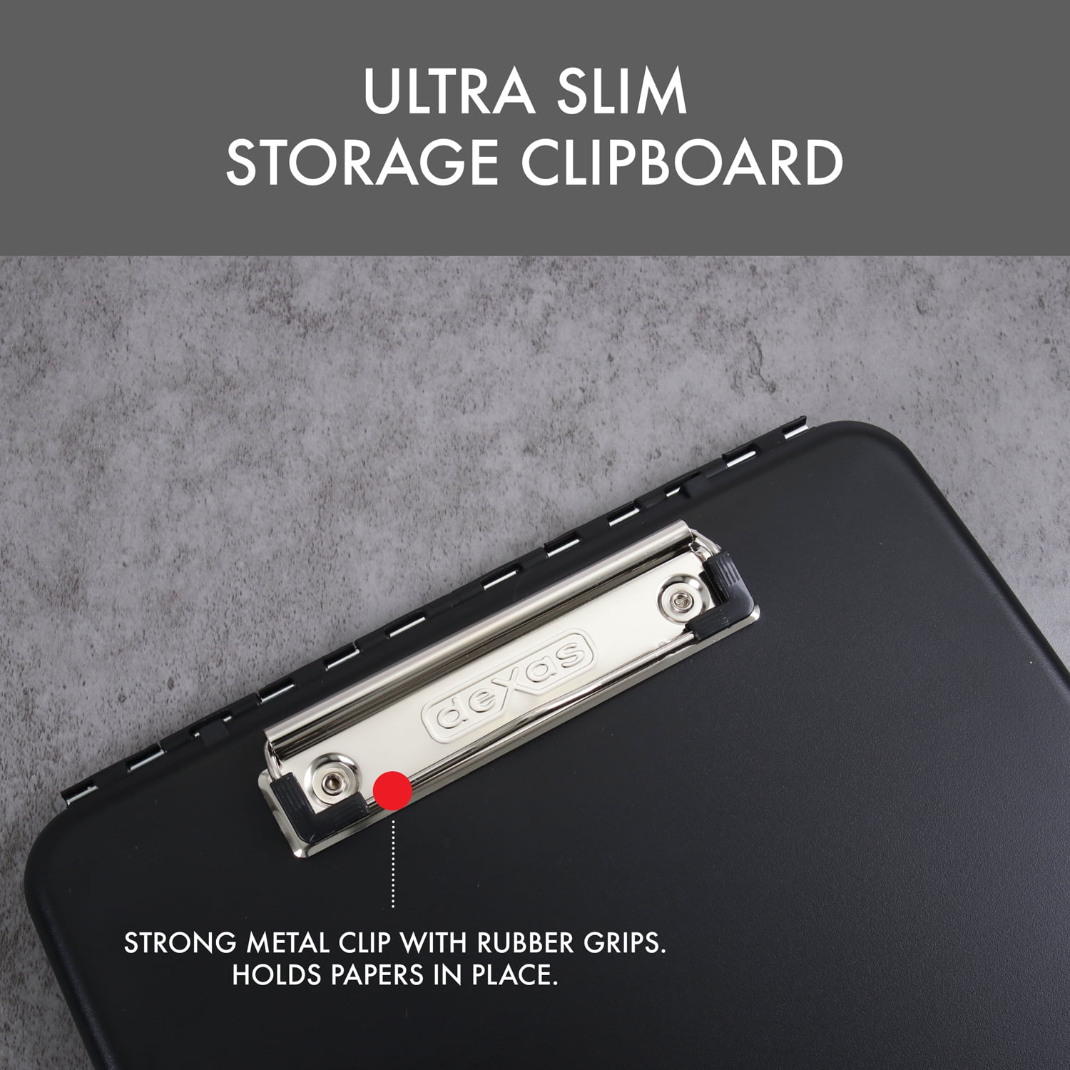 Dexas Slimcase Storage Clipboard, Set of Two, Black, 2 Piece