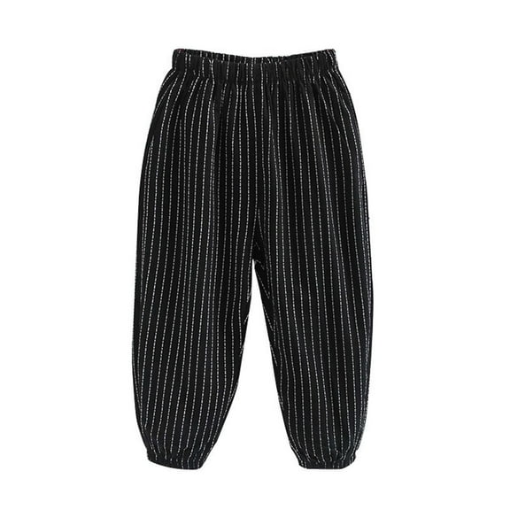 Atogsazn Kids Cotton Sweatpant Boy Striped Jogger Elastic Waist Sweatpant Athletic Fashion Clothes A-Black 2-3 Years