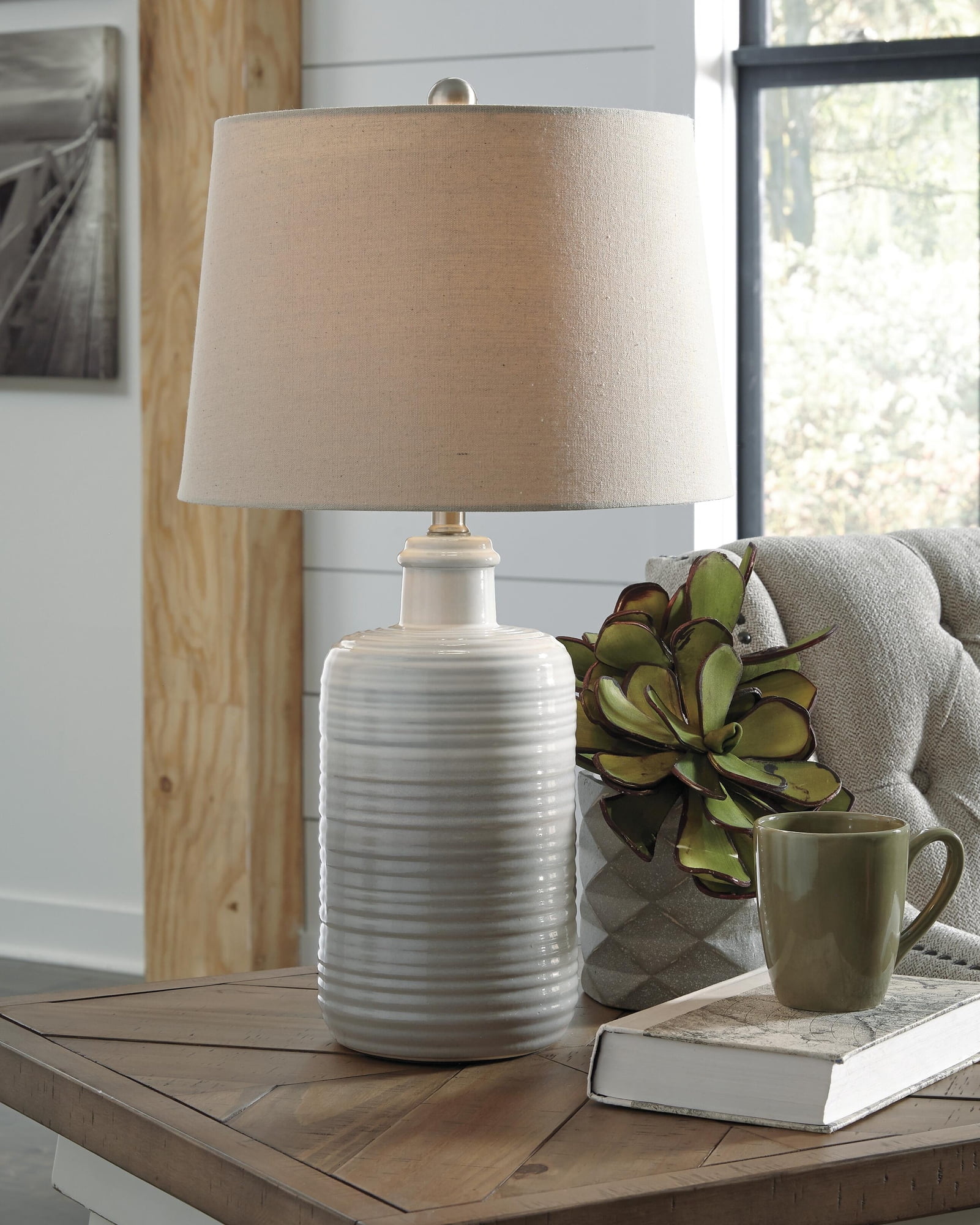 Signature Design by Ashley Casual Marnina Table Lamp (Set of 2)  Taupe