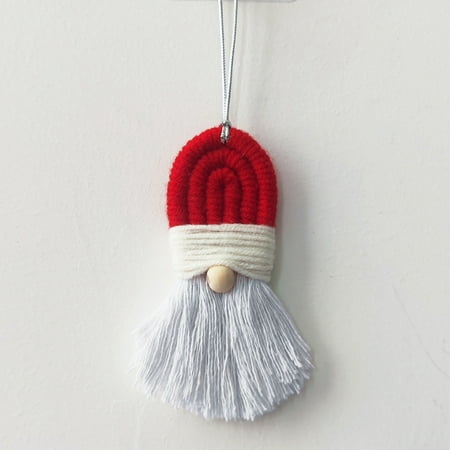 

1pc/lotChristmas Santa Claus Hanging Pendant Woven Xmas Santa Claus Hanging Pendant with Cloth Tassel Beard Christmas Tree Pendant for Party Holiday Festival Home Decoration(5.9*1.57in)
