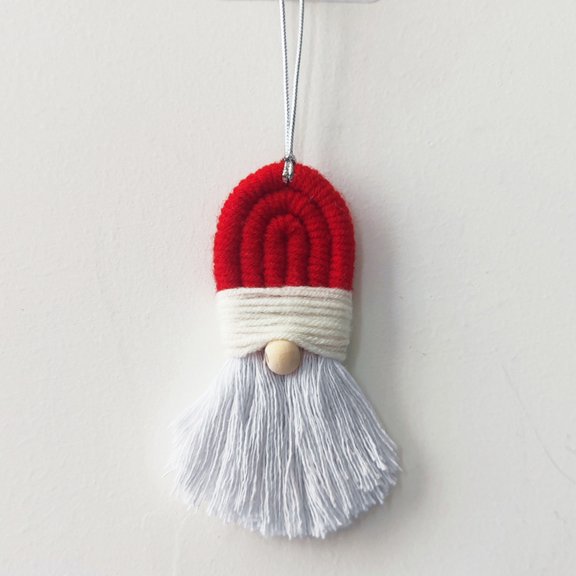 1pc/lotChristmas Santa Claus Hanging Pendant,Woven Xmas Santa Claus Hanging Pendant with Cloth Tassel Beard,Christmas Tree Pendant for Party Holiday Festival Home Decoration(5.9*1.57in)