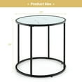 thumbnail image 6 of Topcobe 20" Glass End Table with Metal Frame and Faux Marble Glass Top, Living Room Furniture Table, Sofa Table, Fashion Design, Black, 6 of 7