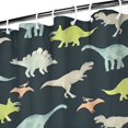 thumbnail image 3 of Dark Watercolor Dinosaur Pattern Shower Curtain 36"x72" ,Bathroom Decorative Shower Curtains Set with 12 Hooks,Modern Waterproof Washable Shower Curtain, 3 of 6
