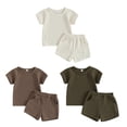 thumbnail image 5 of GYRATEDREAM Toddler Baby Boy Clothing Sets Solid Color Short Sleeve T-Shirt Top and Shorts Set 2 Piece Summer Outfits for 12-18M, 5 of 6