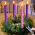 Set of 4 LED Advent Candle Lights BatteryOperated Taper Candles for