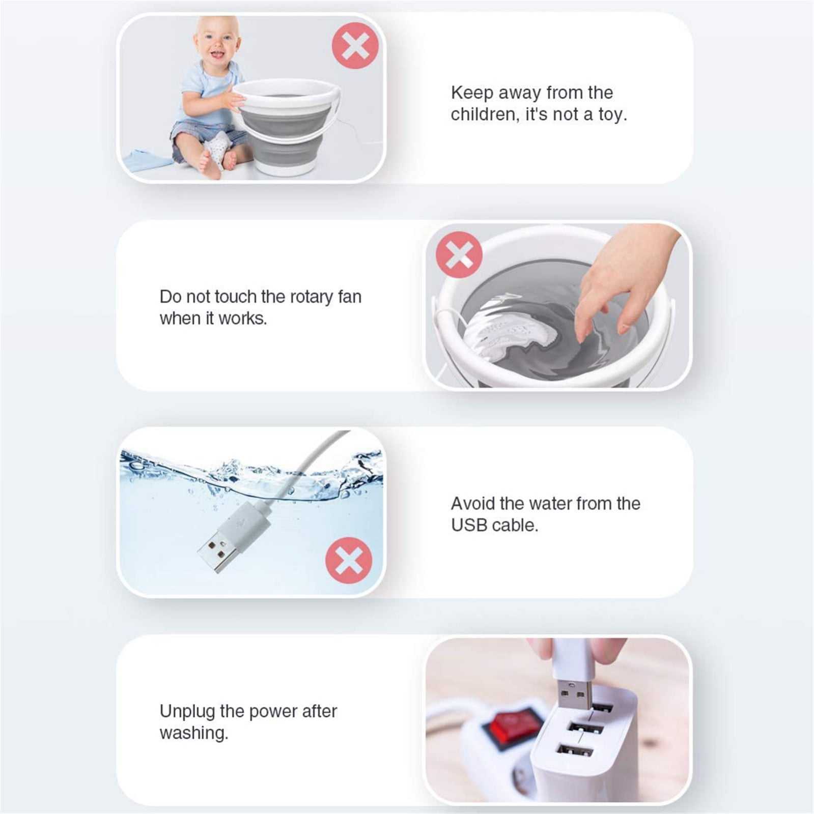 Eeatig Mini Washing Machine Portable Foldable Sound Waves Turbine Washers Personal Cleaning Machine Usb Folding for Clothes Socks Underwear Bra Laundry Tub for Home Travel Apartments