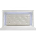 thumbnail image 6 of Glamorous Design Queen Size Bed Button-Tufted LED Headboard White Finish Bedroom Furniture, 6 of 7