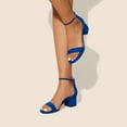 thumbnail image 6 of BURUDANI Women's Open Toe Low Pump Sandal Ankle Strap Buckle Block Heel Sandals Royal Blue-Suede Size 8, 6 of 9