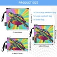 thumbnail image 3 of Haosy 3 Pack Reusable Ziploc Bags BPA Free Healthy Food Storage Bag Leakproof Sandwich Snack Freezer Bags Colorful Turtle, 3 of 7