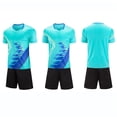 thumbnail image 4 of 2026 Boys 2 Piece Athletic Soccer Jersey Sport Team Soccer Uniforms with Shorts Football Blue XS, 4 of 9