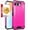 Pink, variant on TJS Phone Case for T-Mobile REVVL 8, with Tempered Glass Screen Protector, Tough Lined Design Hybrid Shockproof Protection Cover (Black)