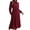 Red, variant on Women's Belted Midi Shirtdress Long Sleeves Dress, Spring Fall Casual Turtleneck Pleated A Line Flowy Dresses, Size S-XL