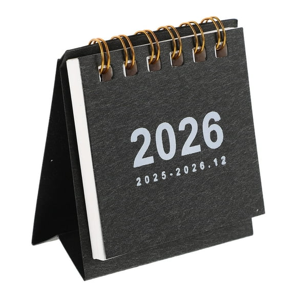 ELAYARD Small Desk Calendar 2026 Black Daily Schedule Planner for Workspace