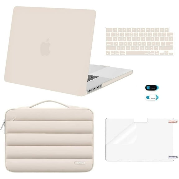 MOSISO MacBook Pro 16 inch Case Compatible with 2025-2021 M4 M3 M2 M1 A3403 A3186 A2991 A2780 A2485, Hard Case&Puffy Bag&Keyboard Cover&Webcam Cover&Screen Film