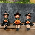 thumbnail image 6 of Pumpkin Witch Statue Ornaments Gothic Home Witch Girl Garden Decoration Resin Crafts, 6 of 8