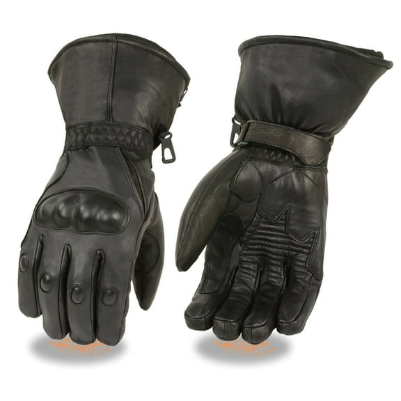 Milwaukee Leather Men's Waterproof Gauntlet Gloves w/ Hard Knuckles, Gel Palm