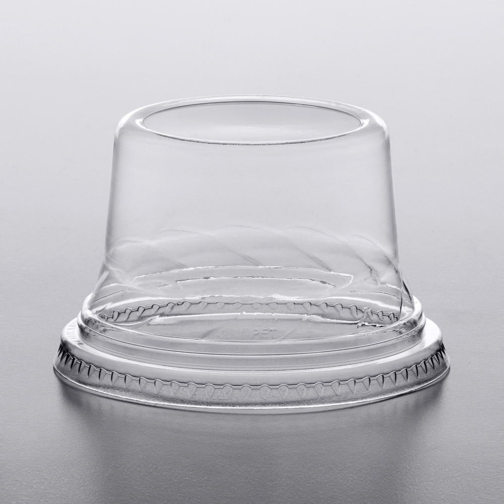 Choice 512 Oz. Clear Plastic Tall Dome Lid, No Hole 1000/Case