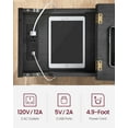 thumbnail image 4 of VASAGLE Table d'Appoint avec Ports USB et Prises de Courant, Table de Bout à Dessus Rabattable avec Station de Recharge, Fini Chêne Ébénisé et Noir, 4 of 6
